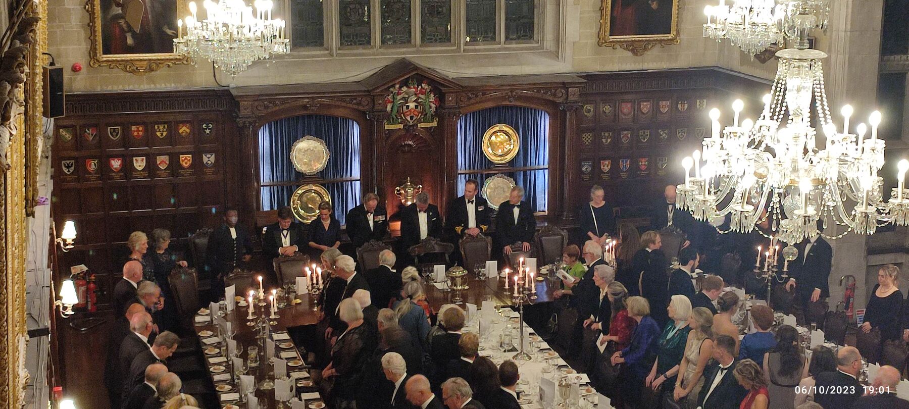Dinner under the chandeliers, Ironmongers' Hall, 6th October 2023