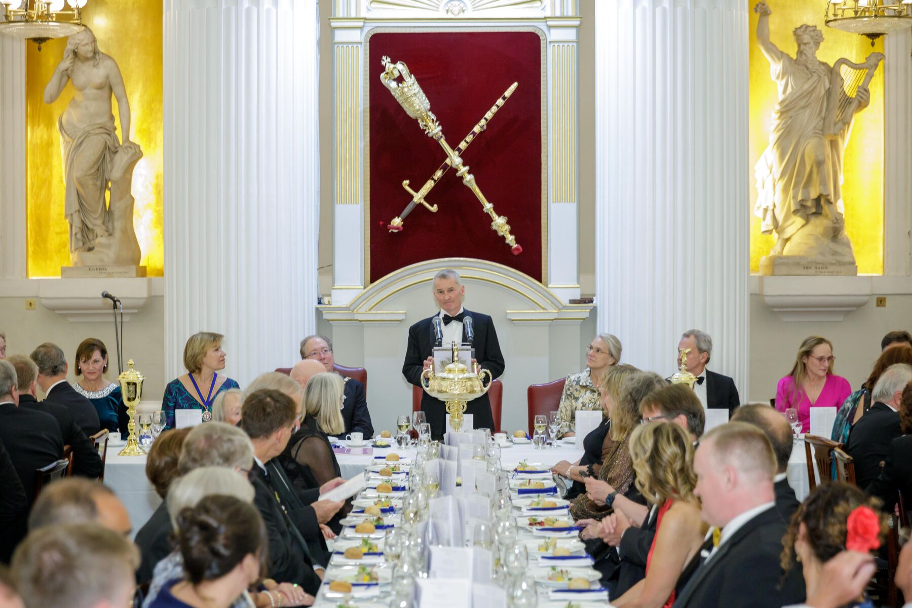 Chief Steward Richard Pearey (Ba.B, Pe.B & La.A, 1971–78) presiding over the dinner